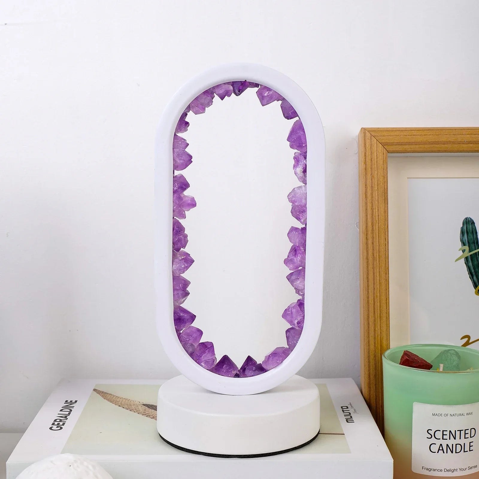 Natural Calming Amethyst Serenity Lamp | Bedside Relaxation Lamp