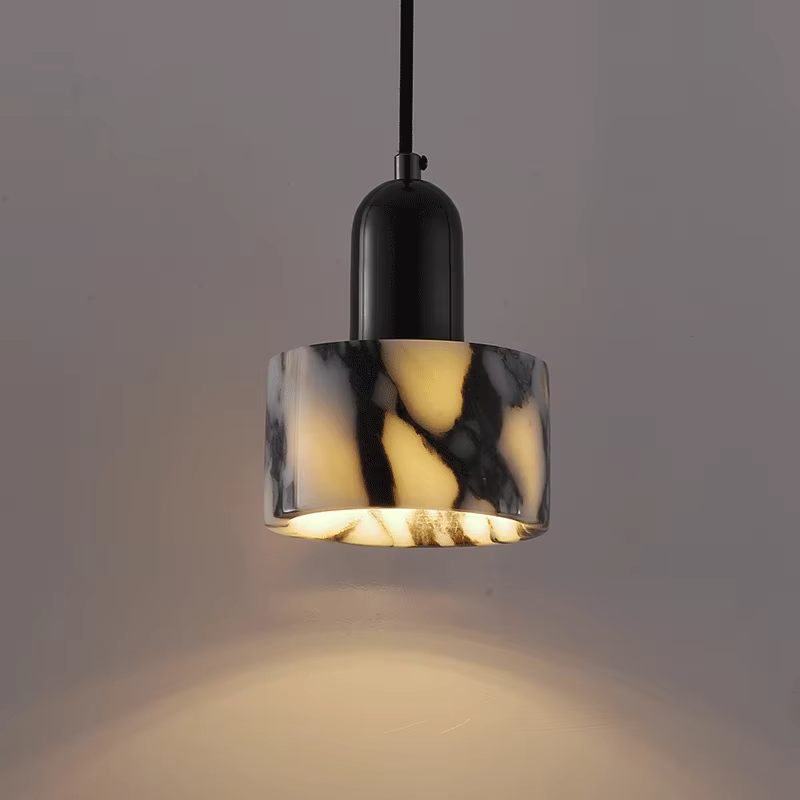 Sleek Black Marble Pendant Light | Timeless Design