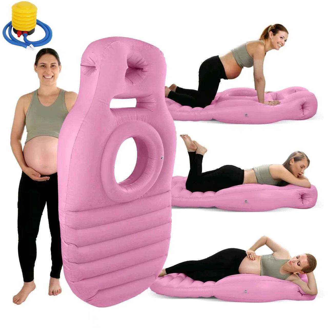 Inflatable Pregnancy Pillow O-Type – Maternity Body Pillow with Built-in Pump