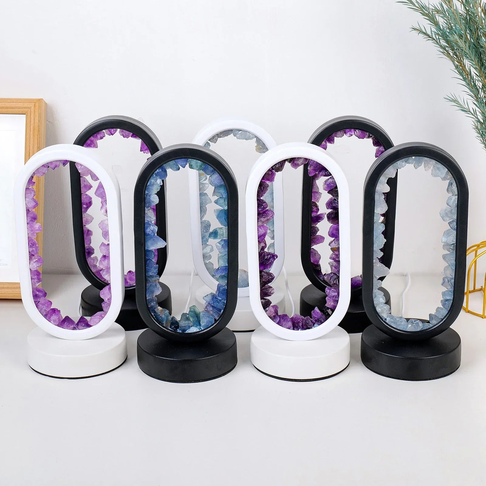 Natural Calming Amethyst Serenity Lamp | Bedside Relaxation Lamp