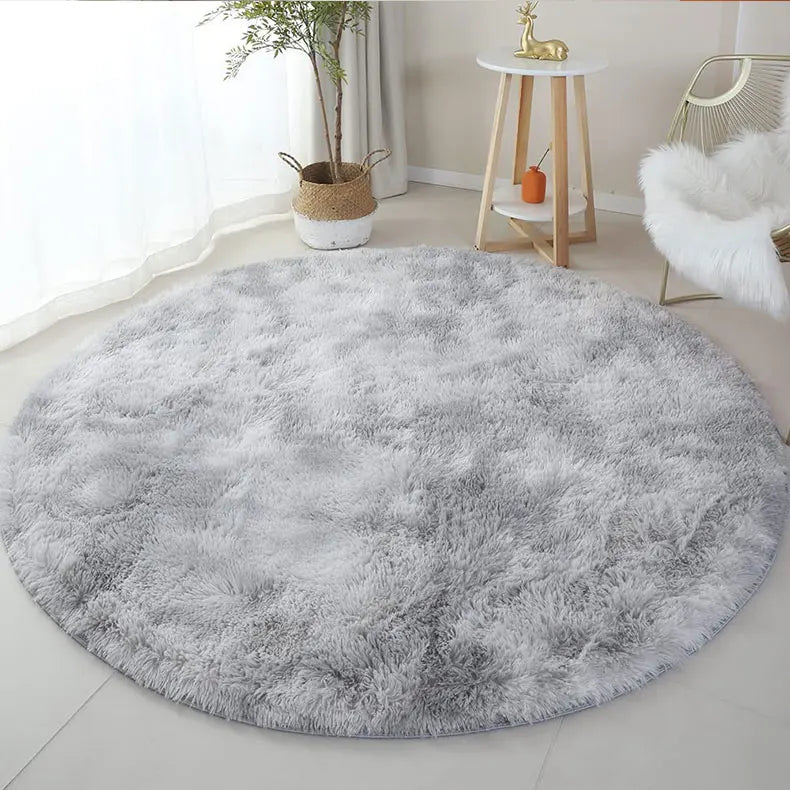 Shaggy Top and Dense Pile Round Floor Rug