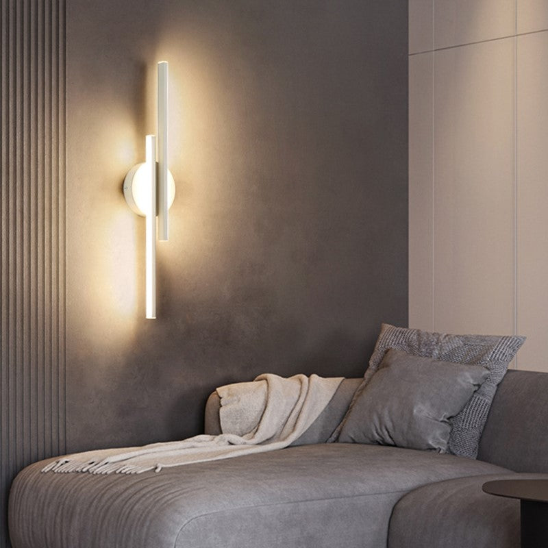 Modern Minimalist Linear Wall Sconce | 2-Light Metal Fixture