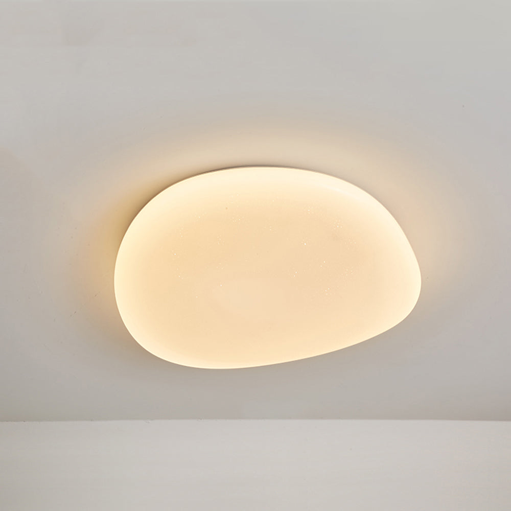 Modern Flush Mount Ceiling Light – Artistic Pebble Shape LED Fixture