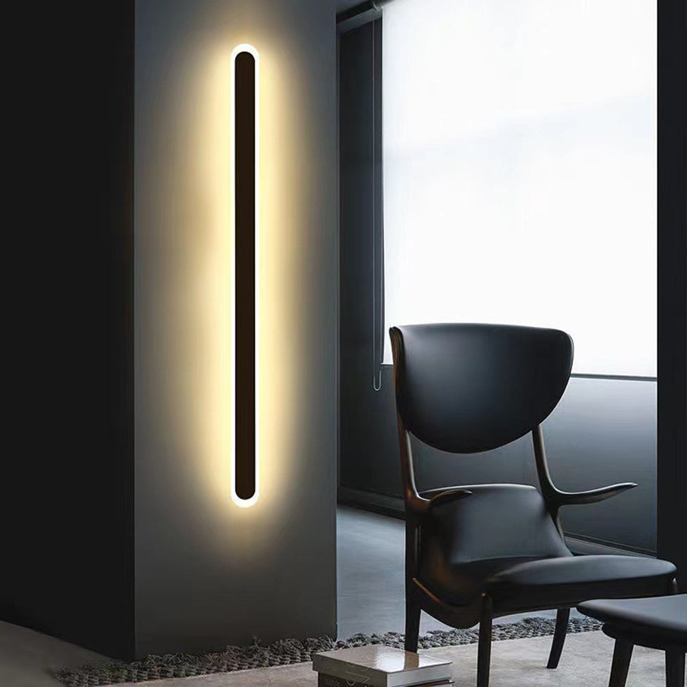 Modern Outdoor Wall Lamp – Linear Oval LED Light