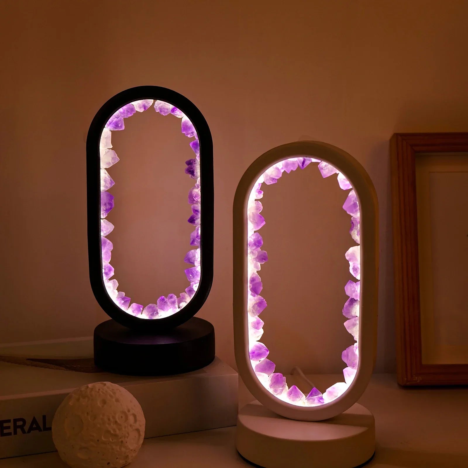 Natural Calming Amethyst Serenity Lamp | Bedside Relaxation Lamp