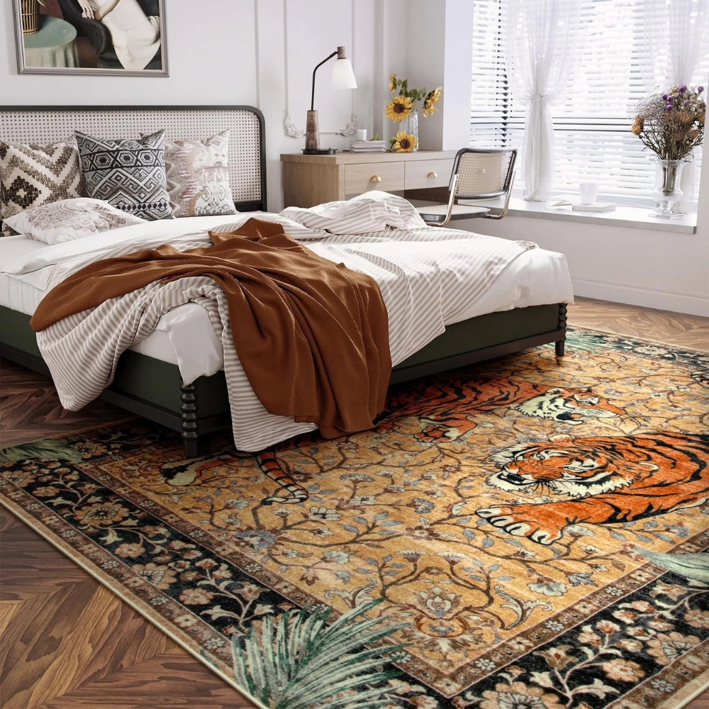 Bold Tiger Print Rug | Tiger Stripe Design with Striking Look