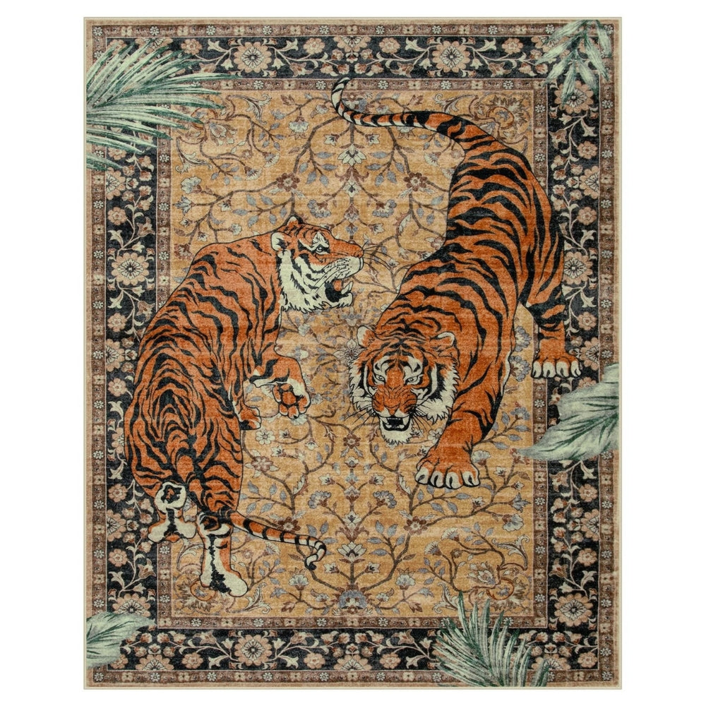 Bold Tiger Print Rug | Tiger Stripe Design with Striking Look