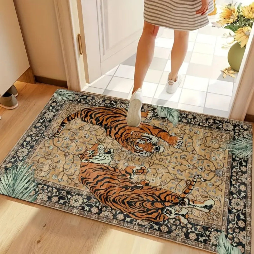 Bold Tiger Print Rug | Tiger Stripe Design with Striking Look