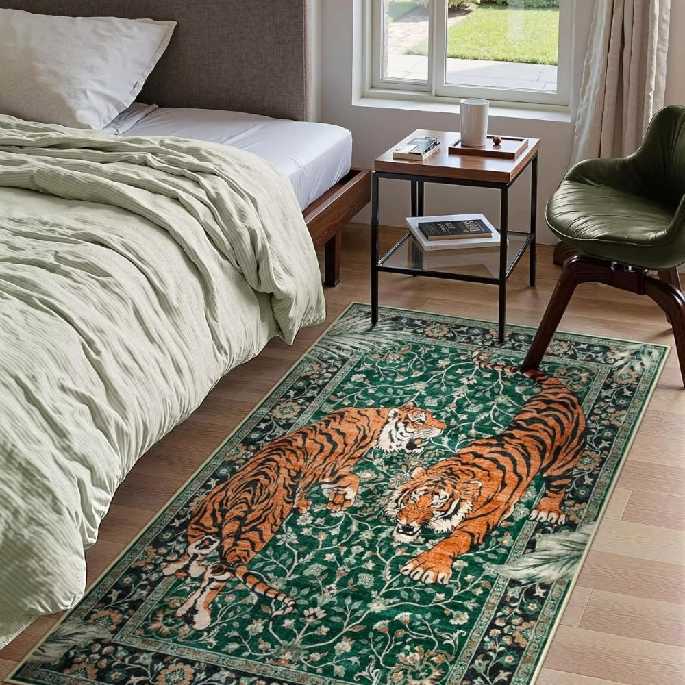 Bold Tiger Print Rug | Tiger Stripe Design with Striking Look