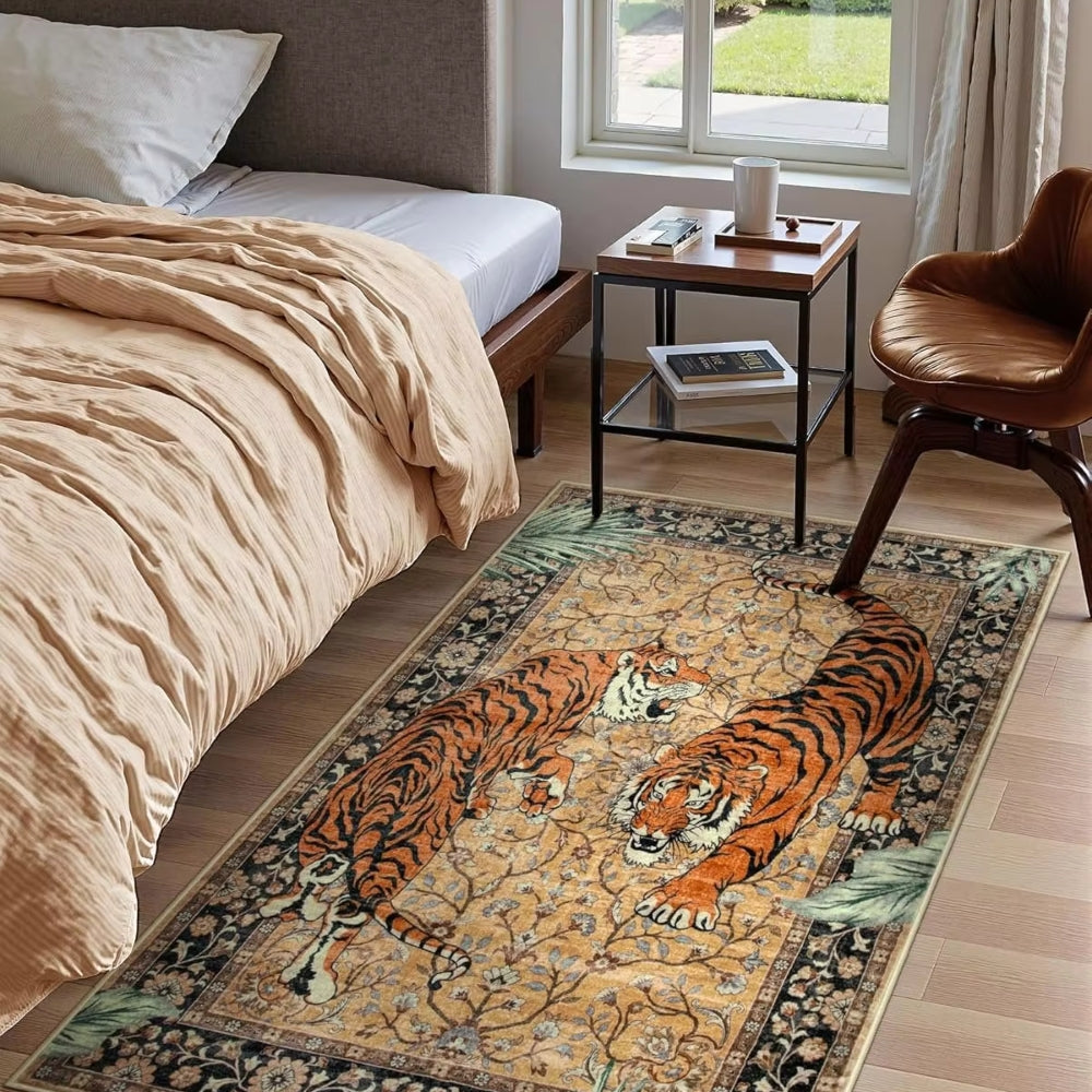 Bold Tiger Print Rug | Tiger Stripe Design with Striking Look