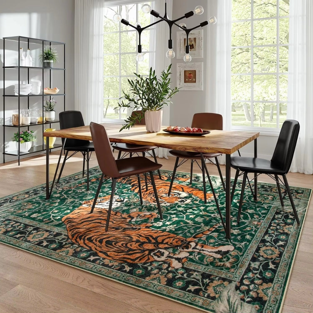 Bold Tiger Print Rug | Tiger Stripe Design with Striking Look