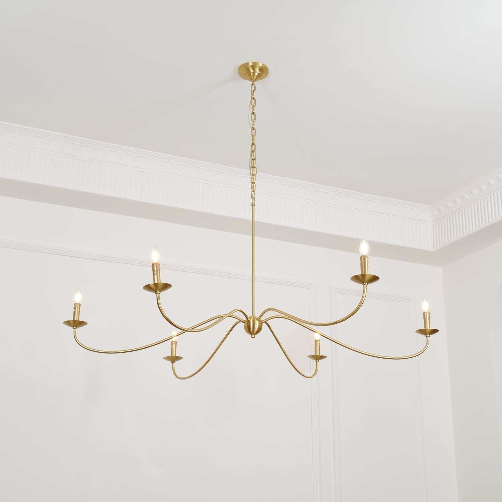 Rustic Farmhouse Candle-Style Chandelier – Classic Charm Ceiling Lamp