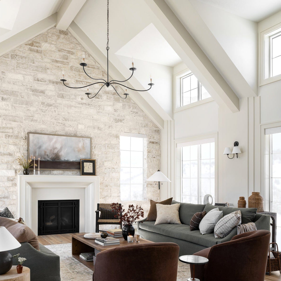 Rustic Farmhouse Candle-Style Chandelier – Classic Charm Ceiling Lamp