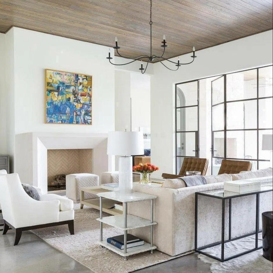 Rustic Farmhouse Candle-Style Chandelier – Classic Charm Ceiling Lamp