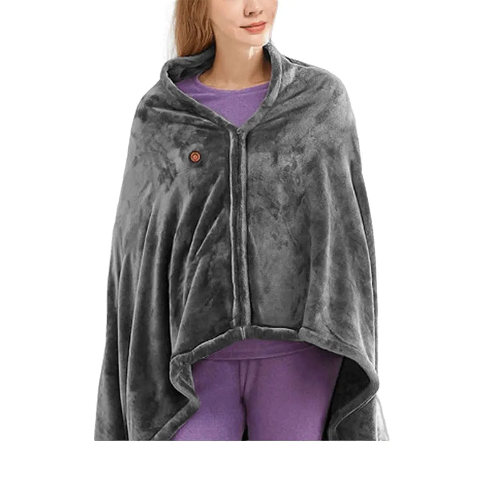 USB Heated Electric Blanket – Fast Heating Coral Throw for Legs & Body