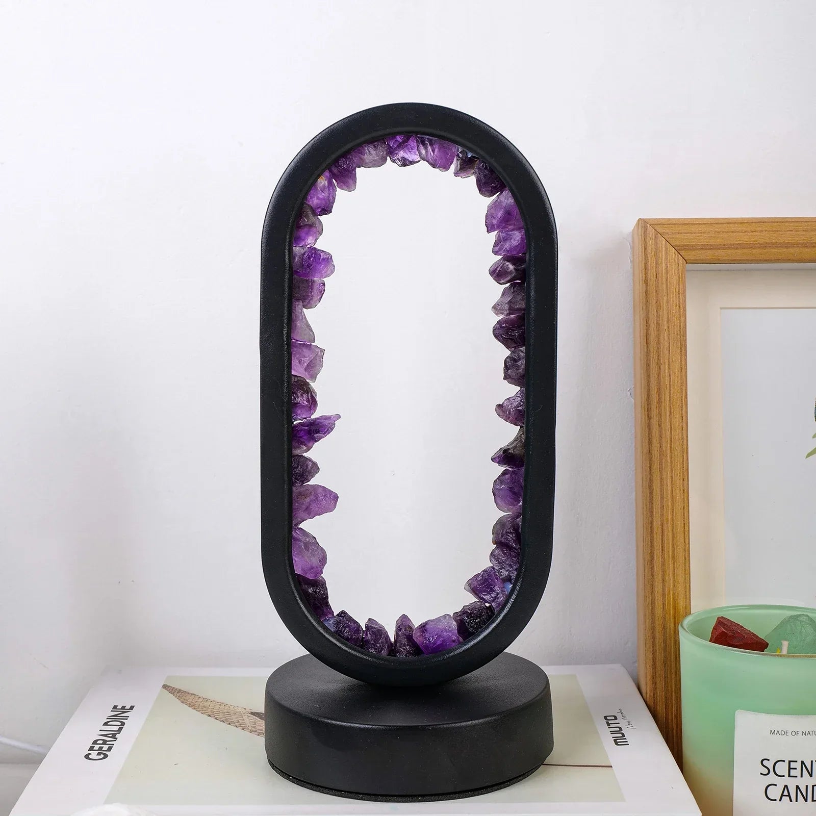 Natural Calming Amethyst Serenity Lamp | Bedside Relaxation Lamp