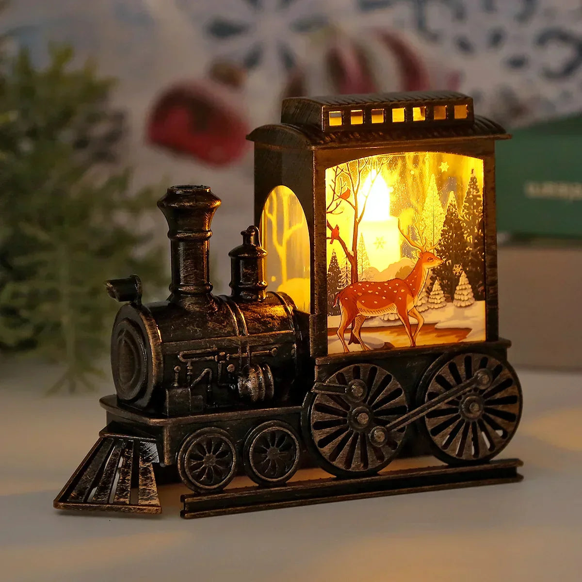 Vintage Style Train Lamp | Charming Christmas Lighting