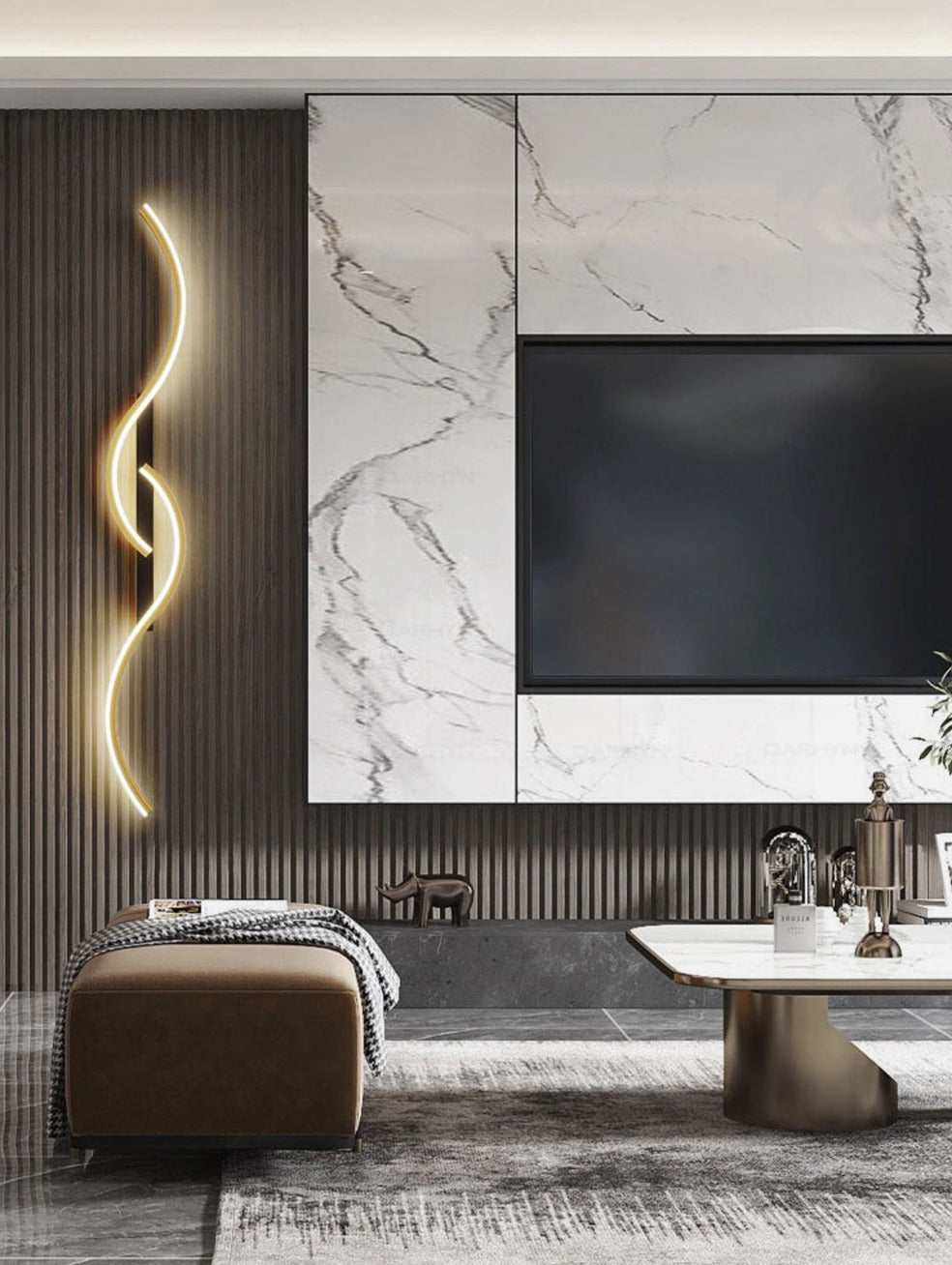 Contemporary LED Wall Light | Artistic Linear Wave Design