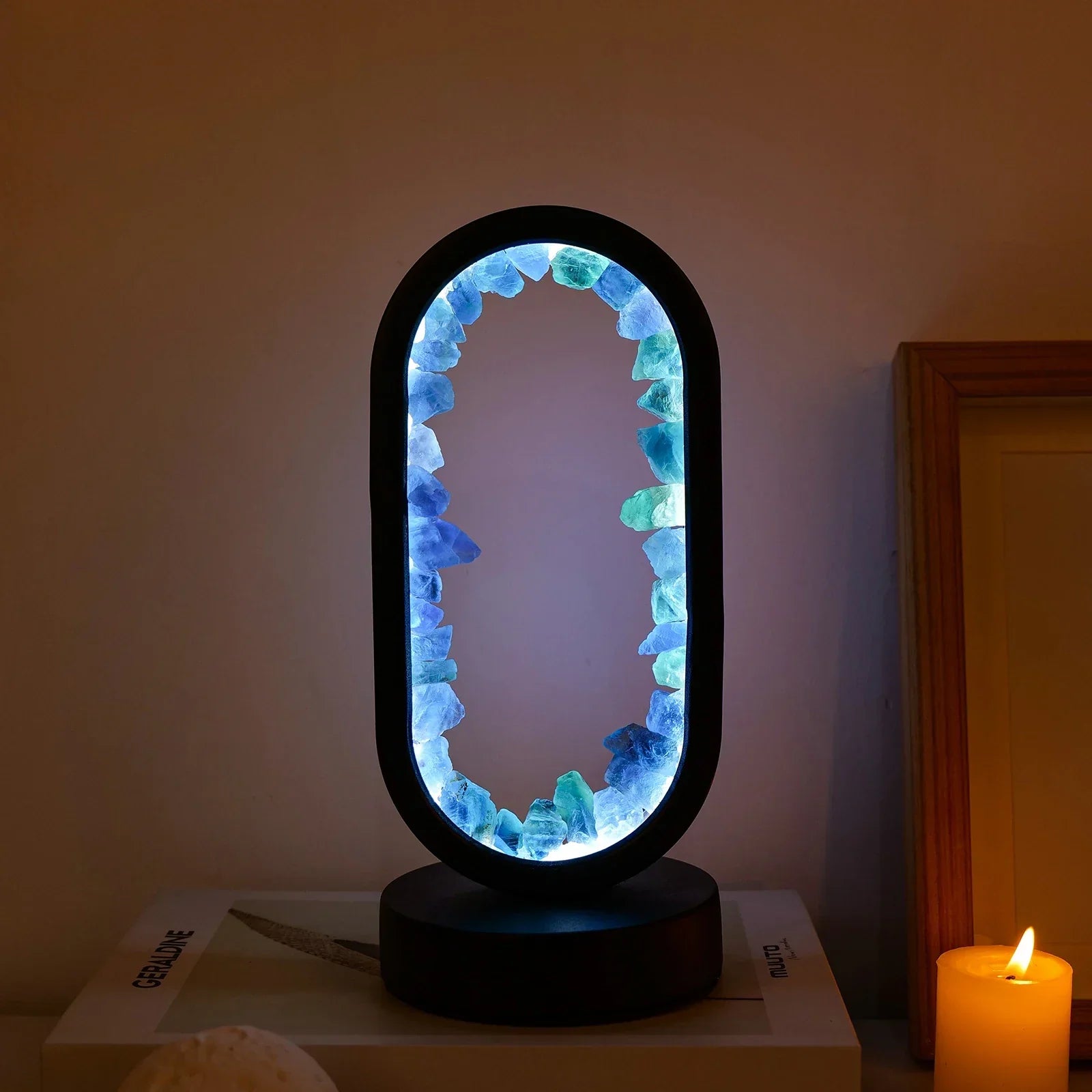Natural Calming Amethyst Serenity Lamp | Bedside Relaxation Lamp