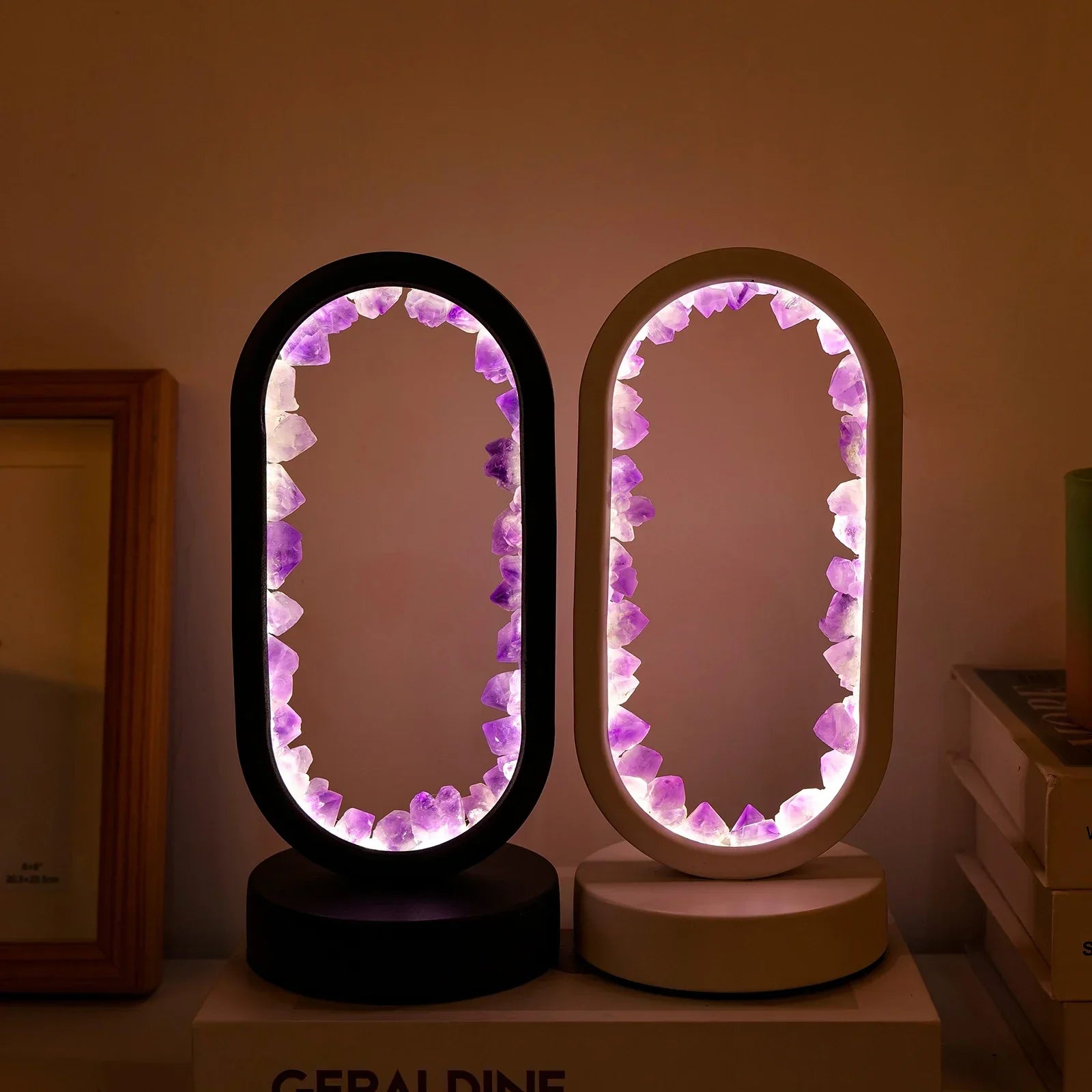 Natural Calming Amethyst Serenity Lamp | Bedside Relaxation Lamp