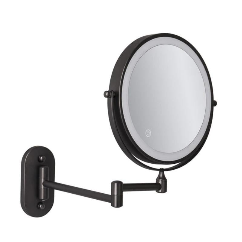 Black Rechargeable LED Makeup Mirror – Perfect for Bathroom Use - Atelier Dubois Paris