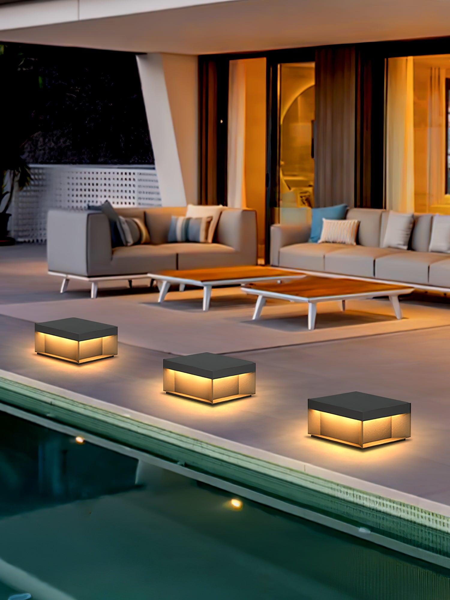 Matte Black Frame Solar Outdoor Post Light