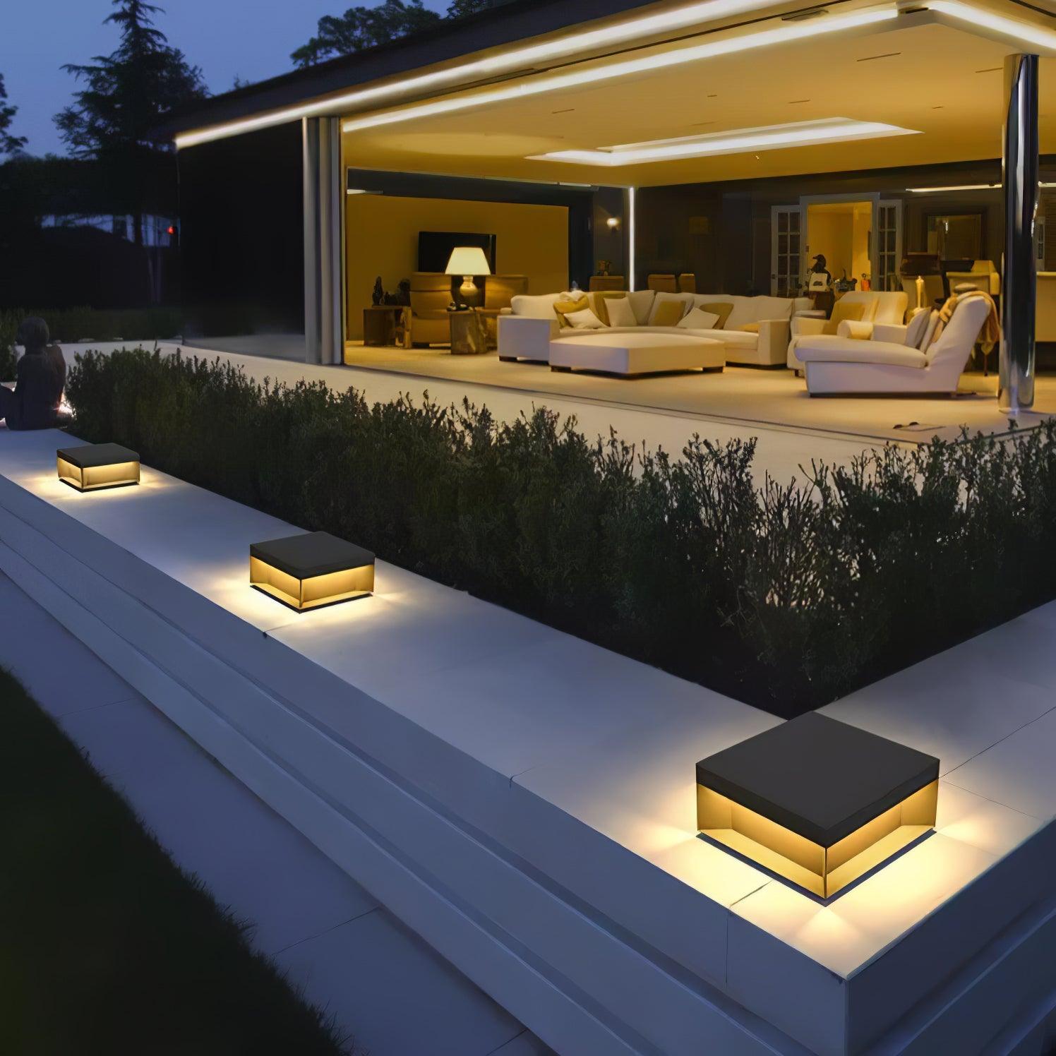 Matte Black Frame Solar Outdoor Post Light