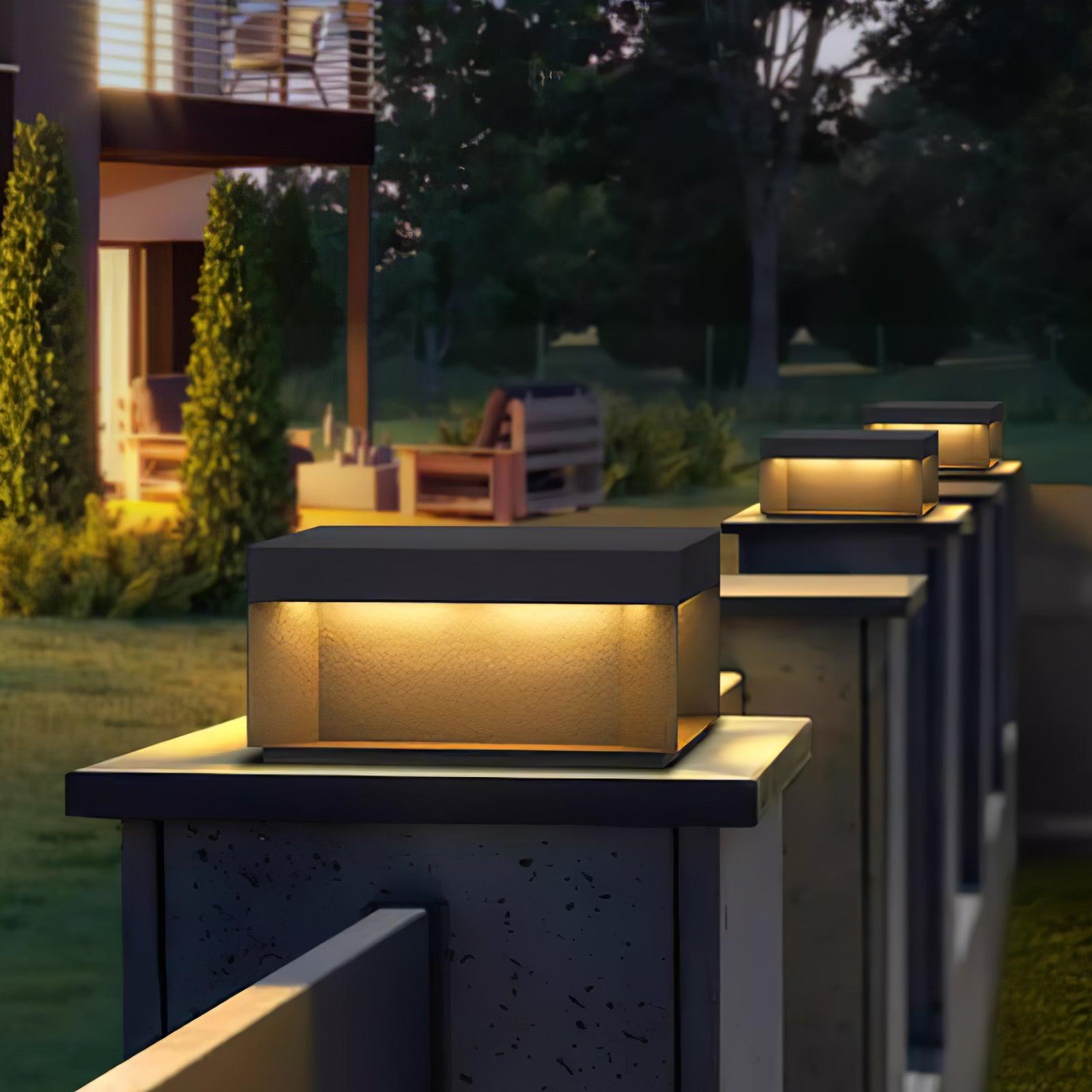 Matte Black Frame Solar Outdoor Post Light