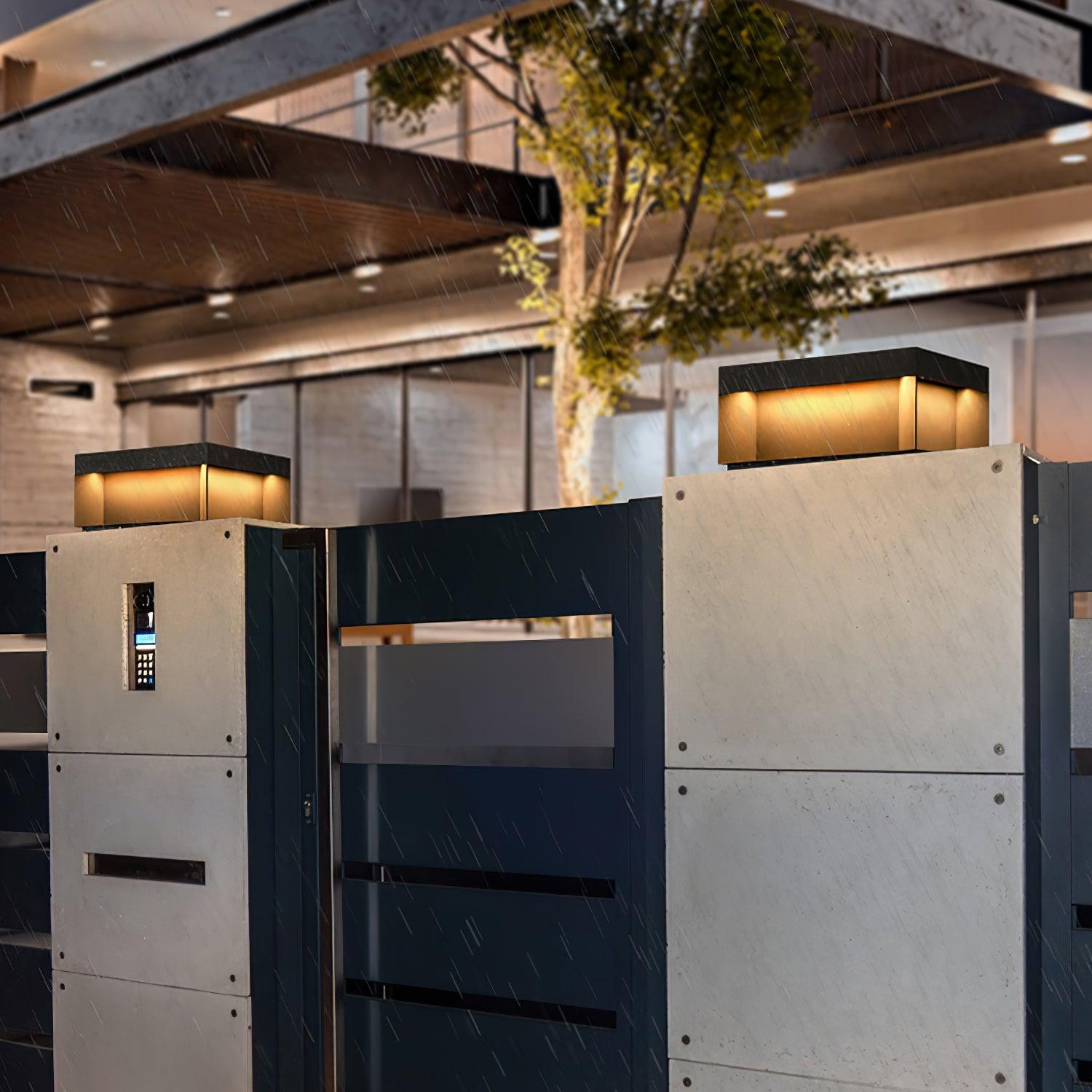 Matte Black Frame Solar Outdoor Post Light