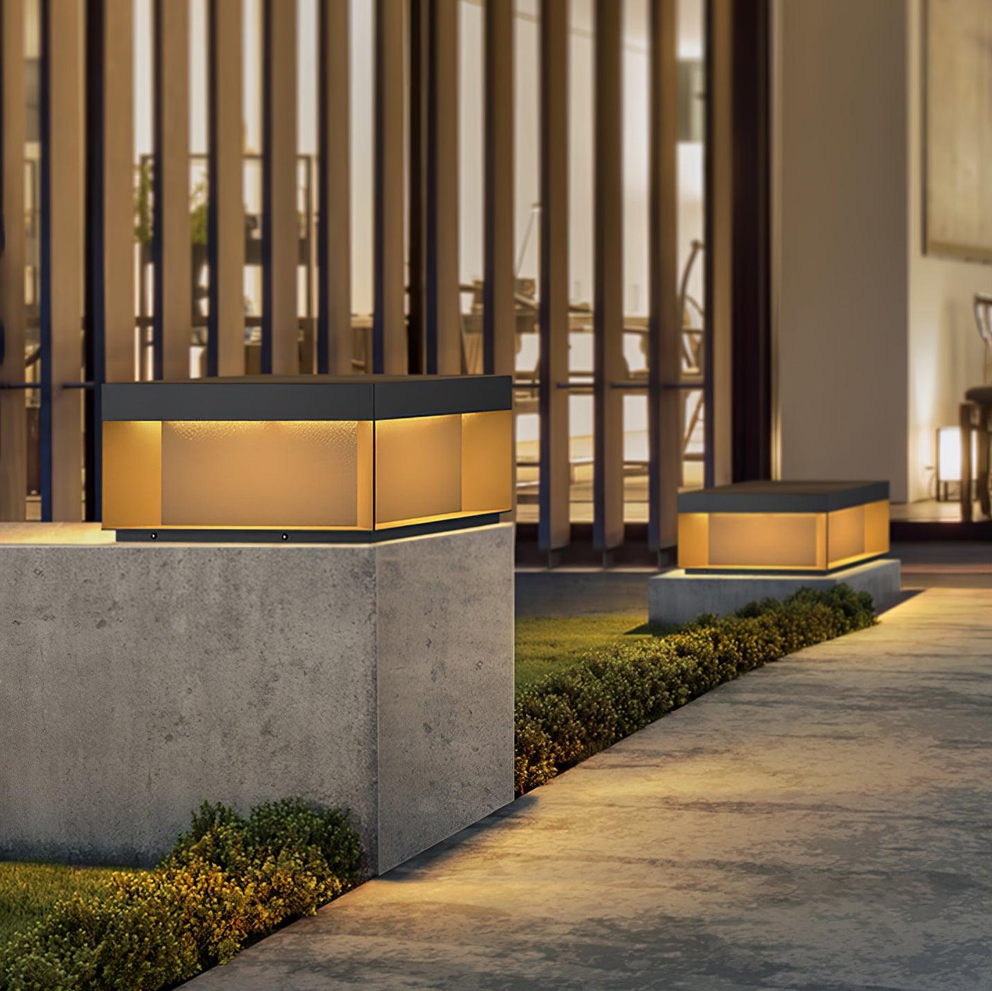 Matte Black Frame Solar Outdoor Post Light