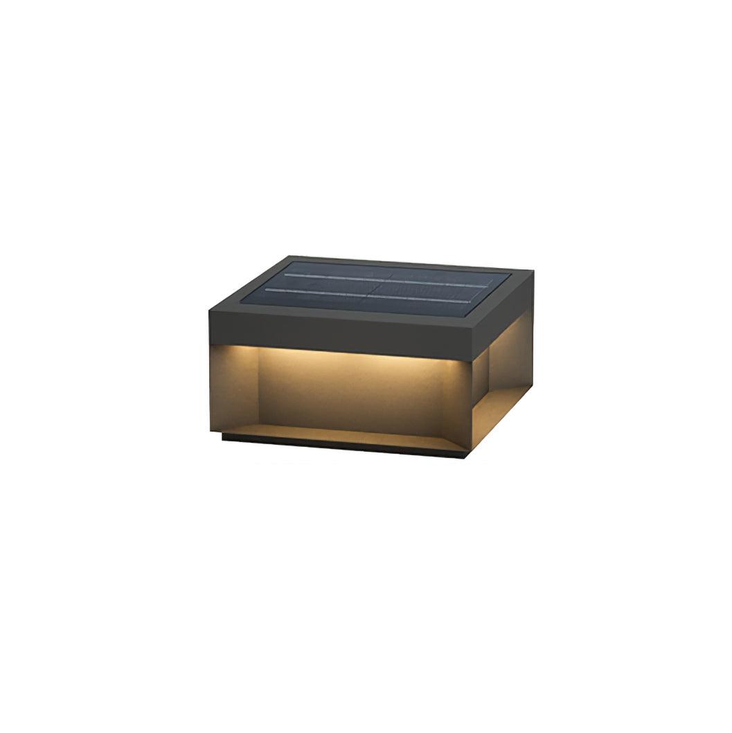 Matte Black Frame Solar Outdoor Post Light