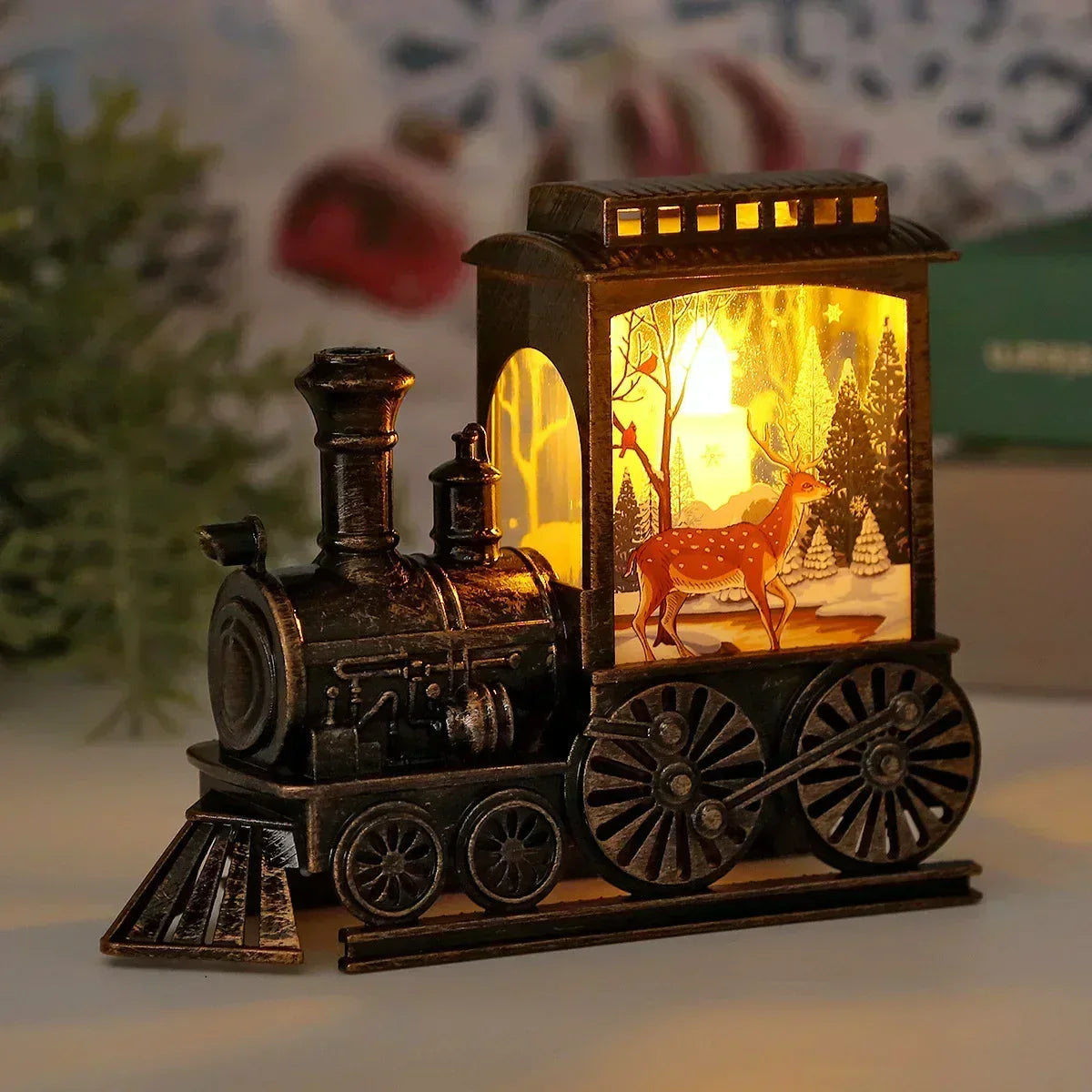 Vintage Style Train Lamp | Charming Christmas Lighting