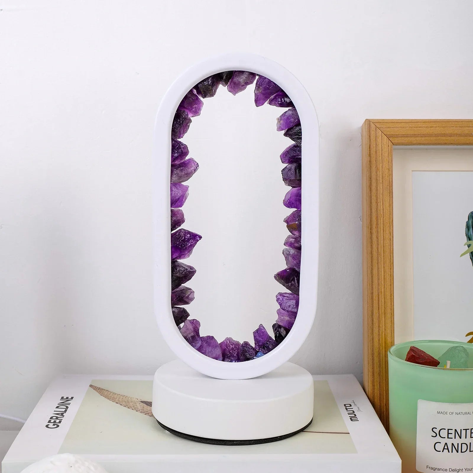 Natural Calming Amethyst Serenity Lamp | Bedside Relaxation Lamp
