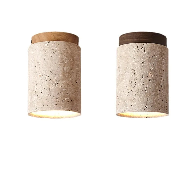 Travertine LED Ceiling Lamp – Minimalist Recessed Light