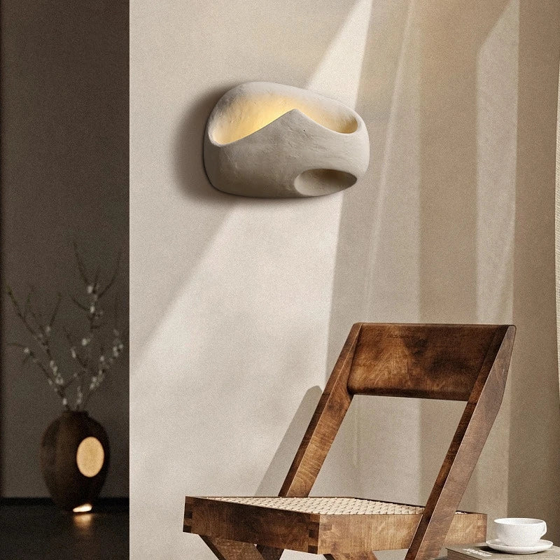 Wabi Sabi Cement Wall Sconce | Minimalist LED Wall Lamp