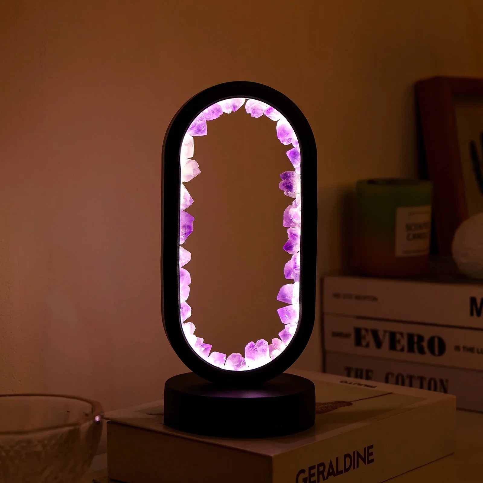 Natural Calming Amethyst Serenity Lamp | Bedside Relaxation Lamp