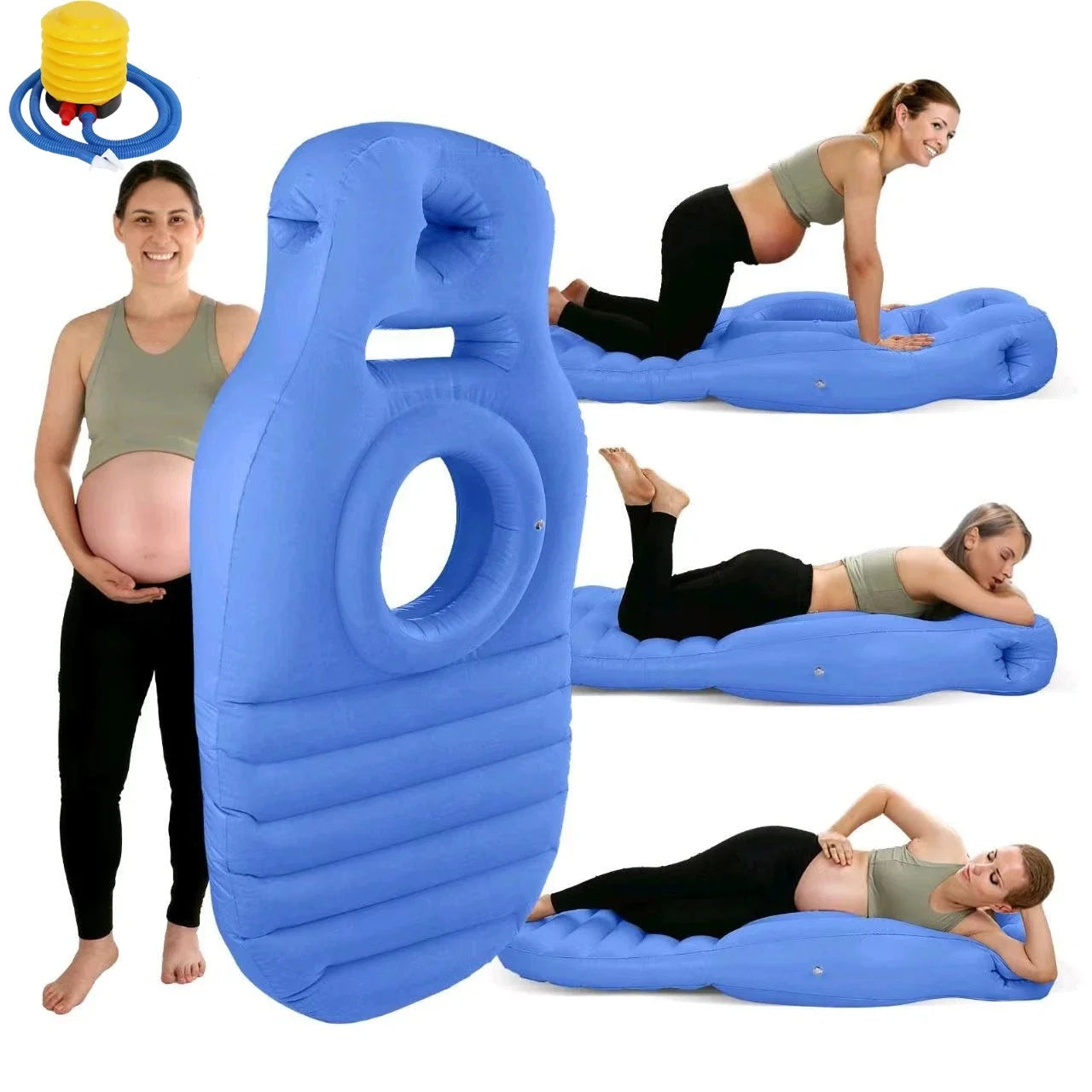 Inflatable Pregnancy Pillow O-Type – Maternity Body Pillow with Built-in Pump