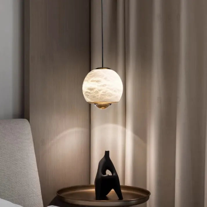 Marble Finish Globe Pendant Light | Nordic-Inspired Ceiling Lamp