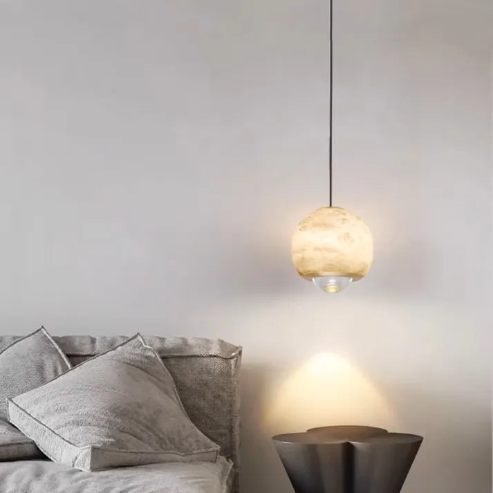 Marble Finish Globe Pendant Light | Nordic-Inspired Ceiling Lamp