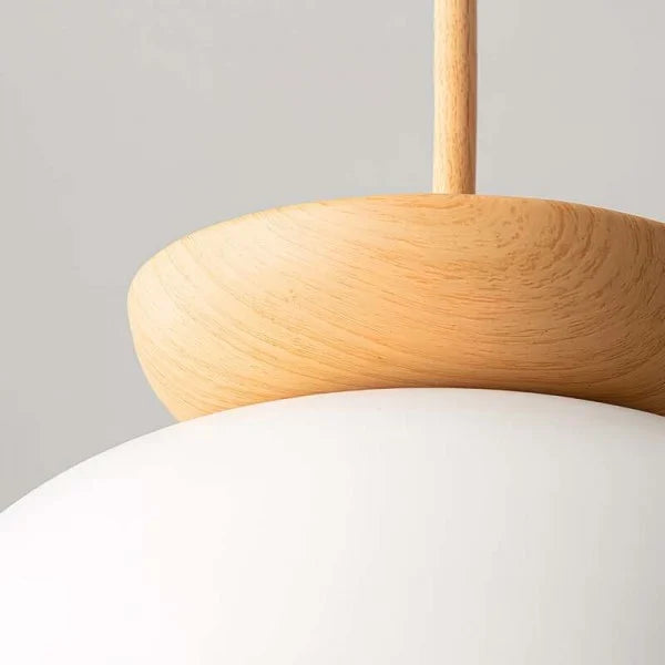 Semi-Wood Scandinavian Pendant Light | Minimalist Hanging Fixture