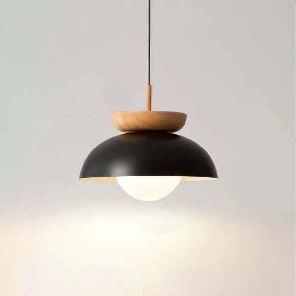 Semi-Wood Scandinavian Pendant Light | Minimalist Hanging Fixture