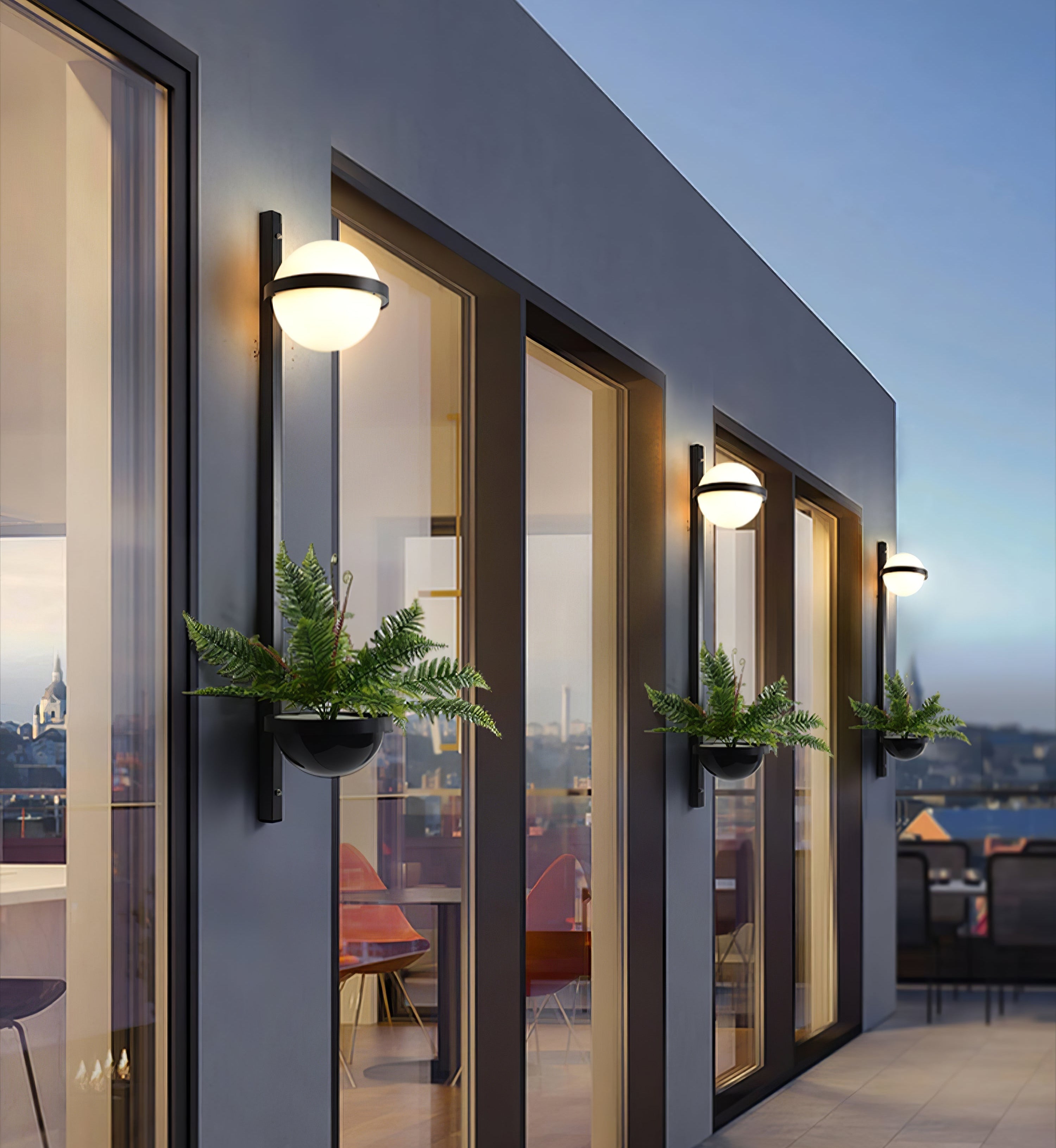 Sleek Globe-Style Outdoor Wall Light