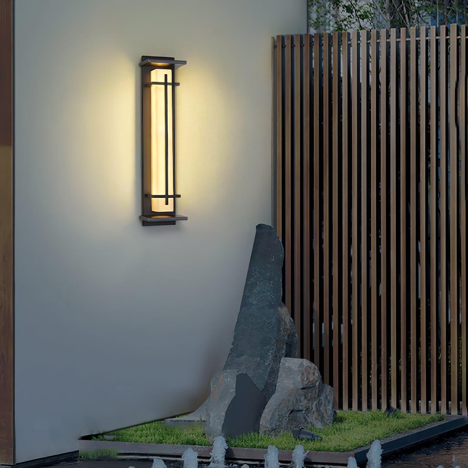 Geometric Stainless Steel Outdoor Wall Lamp With LED Light Bar