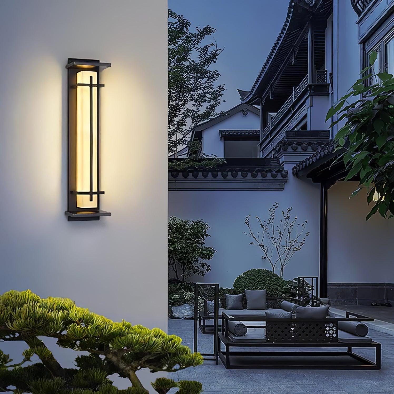 Geometric Stainless Steel Outdoor Wall Lamp With LED Light Bar