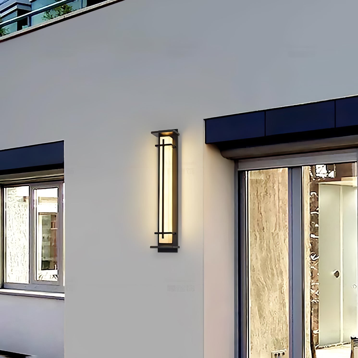 Geometric Stainless Steel Outdoor Wall Lamp With LED Light Bar