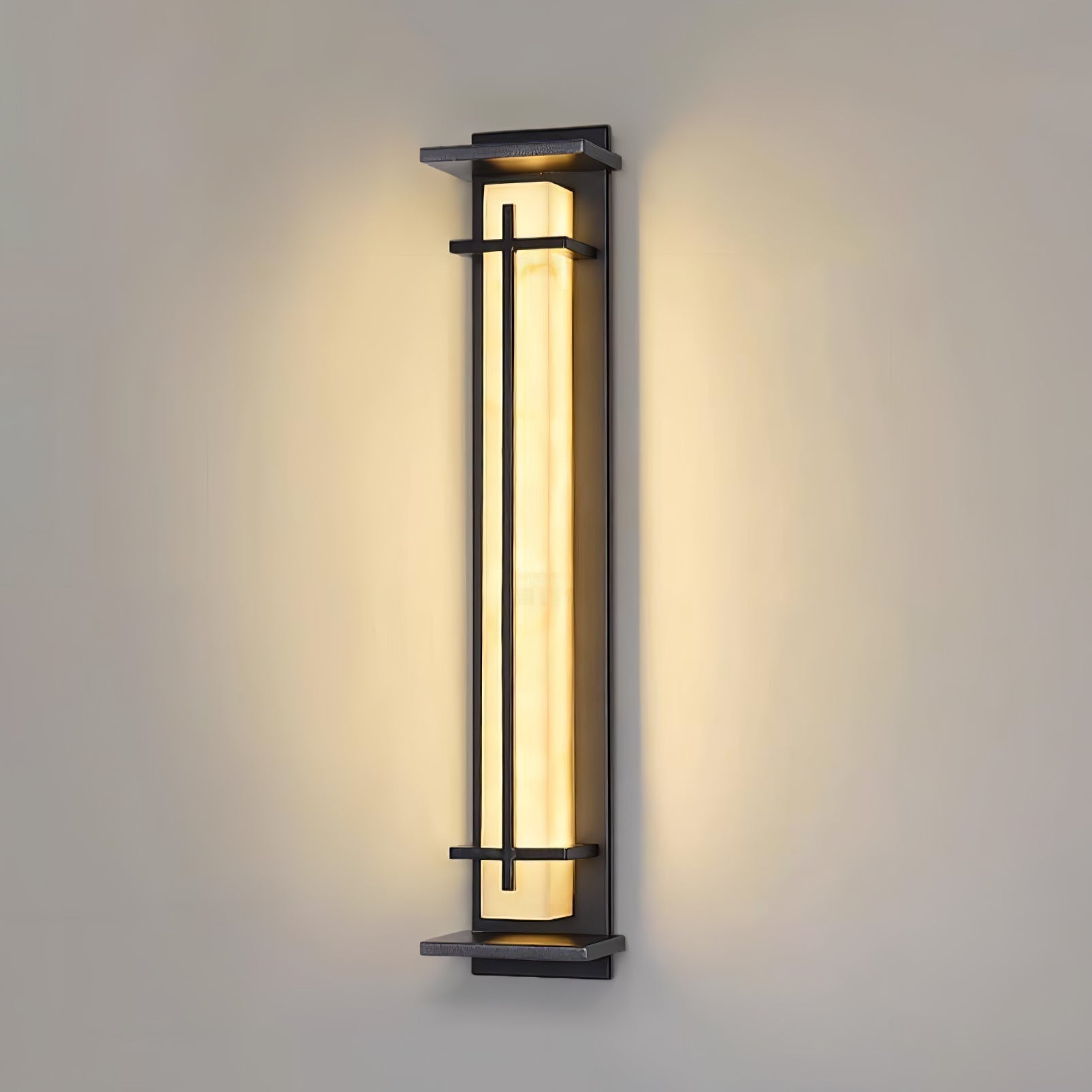 Geometric Stainless Steel Outdoor Wall Lamp With LED Light Bar
