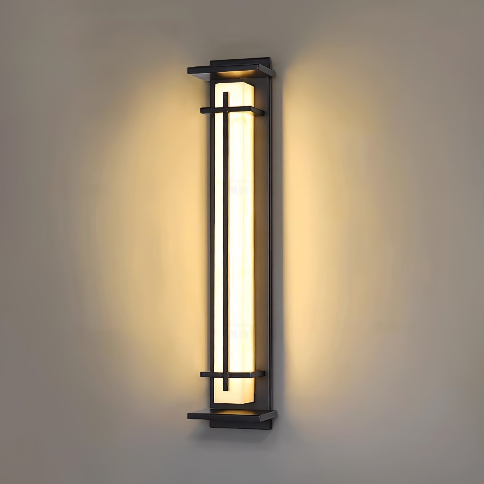 Geometric Stainless Steel Outdoor Wall Lamp With LED Light Bar