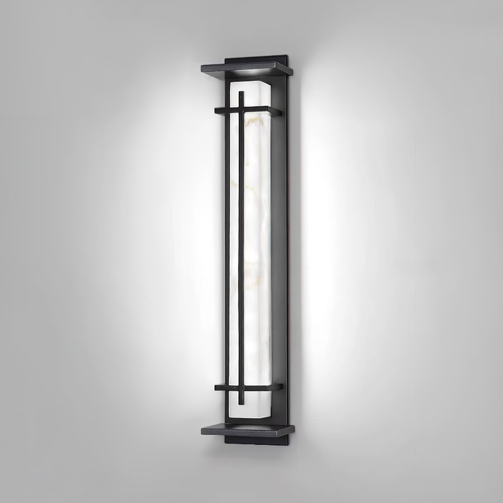 Geometric Stainless Steel Outdoor Wall Lamp With LED Light Bar
