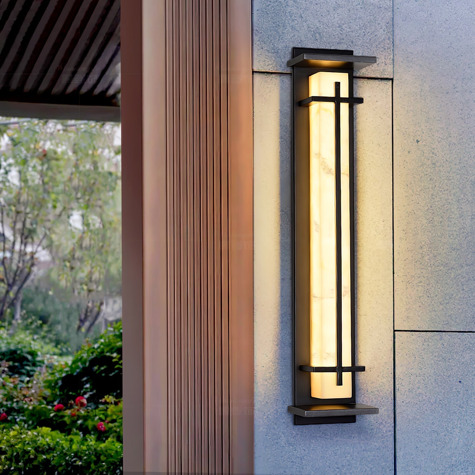 Geometric Stainless Steel Outdoor Wall Lamp With LED Light Bar