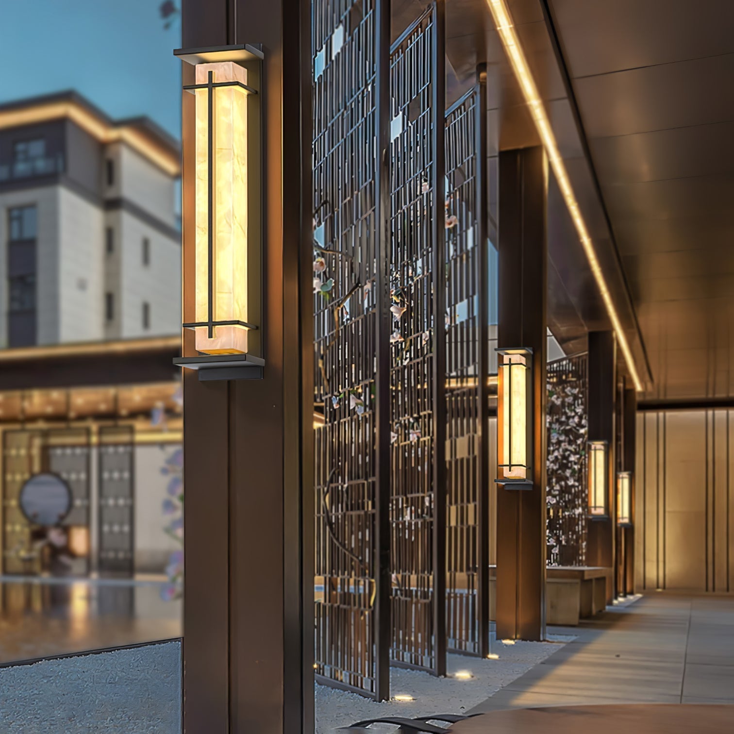 Geometric Stainless Steel Outdoor Wall Lamp With LED Light Bar